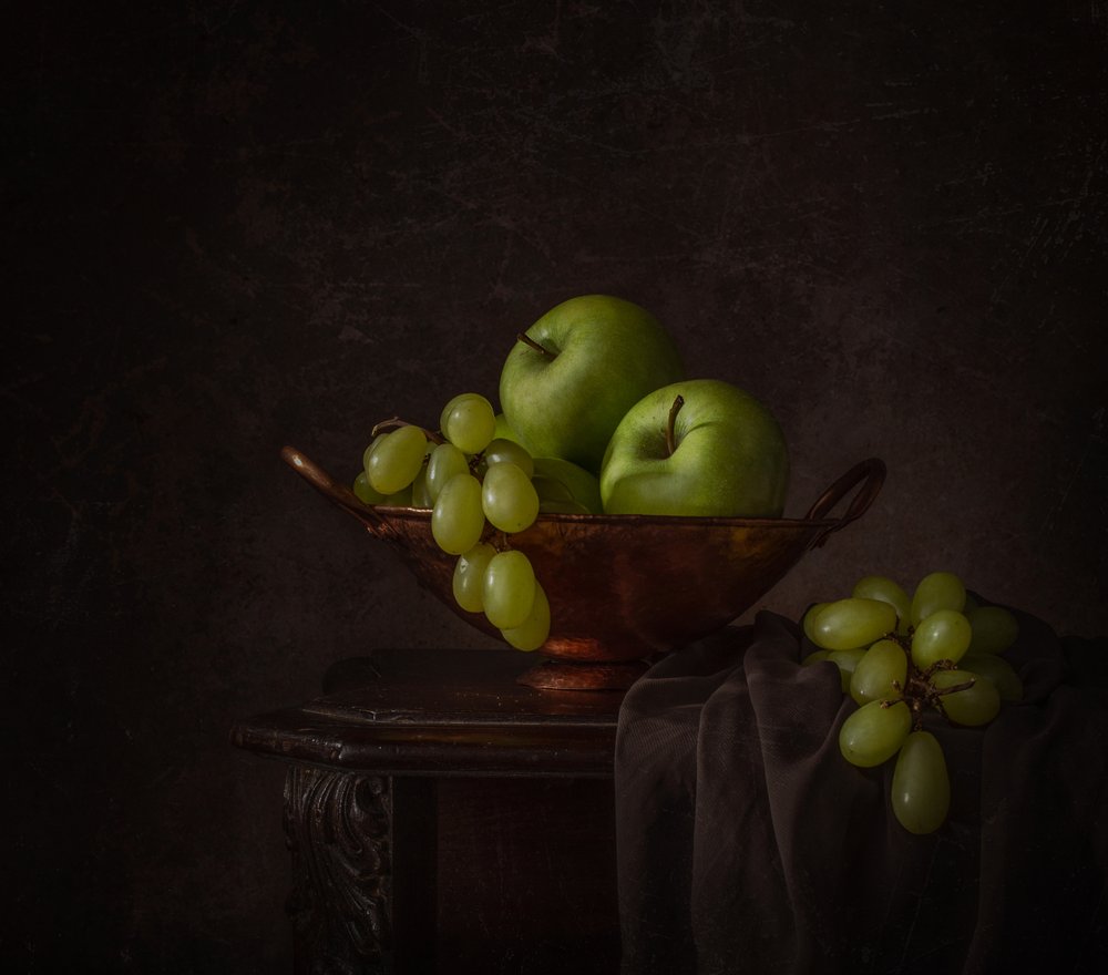 Moody Green Fruit Bowl by Margareth Perfoncio