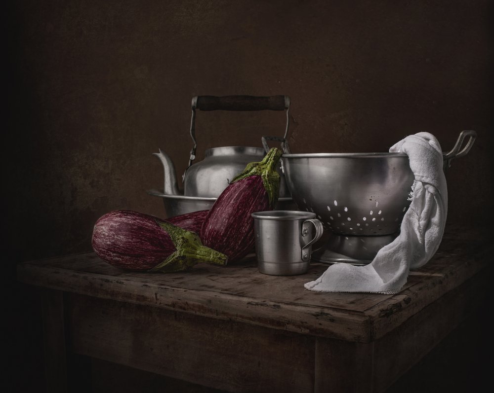 Moody Kitchen Still Life by Margareth Perfoncio