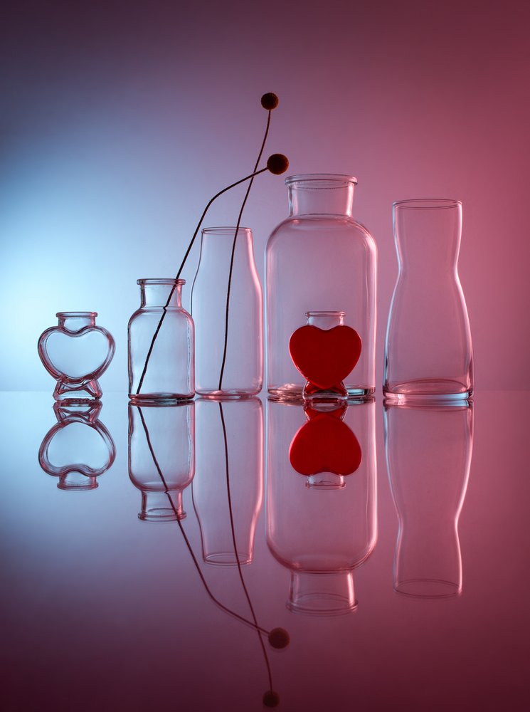 Reflective Glass Hearts by Margareth Perfoncio