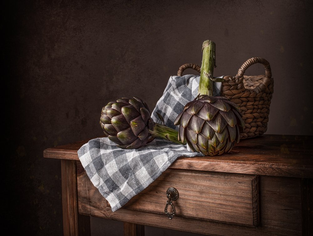 Rustic Artichoke Still Life by Margareth Perfoncio