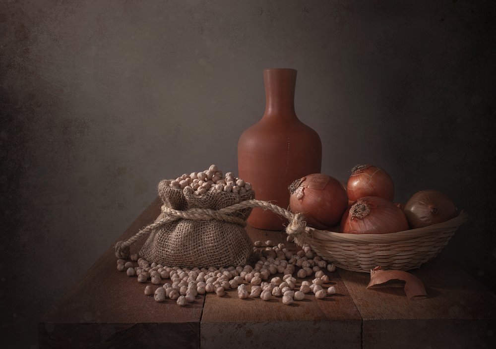 Rustic Chickpeas Still Life by Margareth Perfoncio