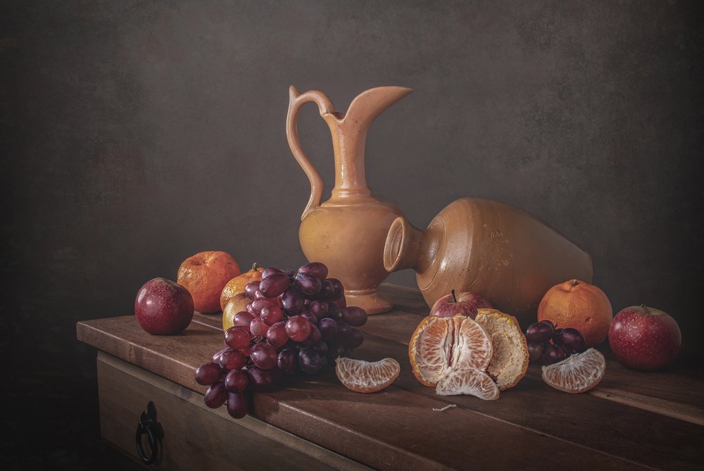 Rustic Fruit Still Life by Margareth Perfoncio