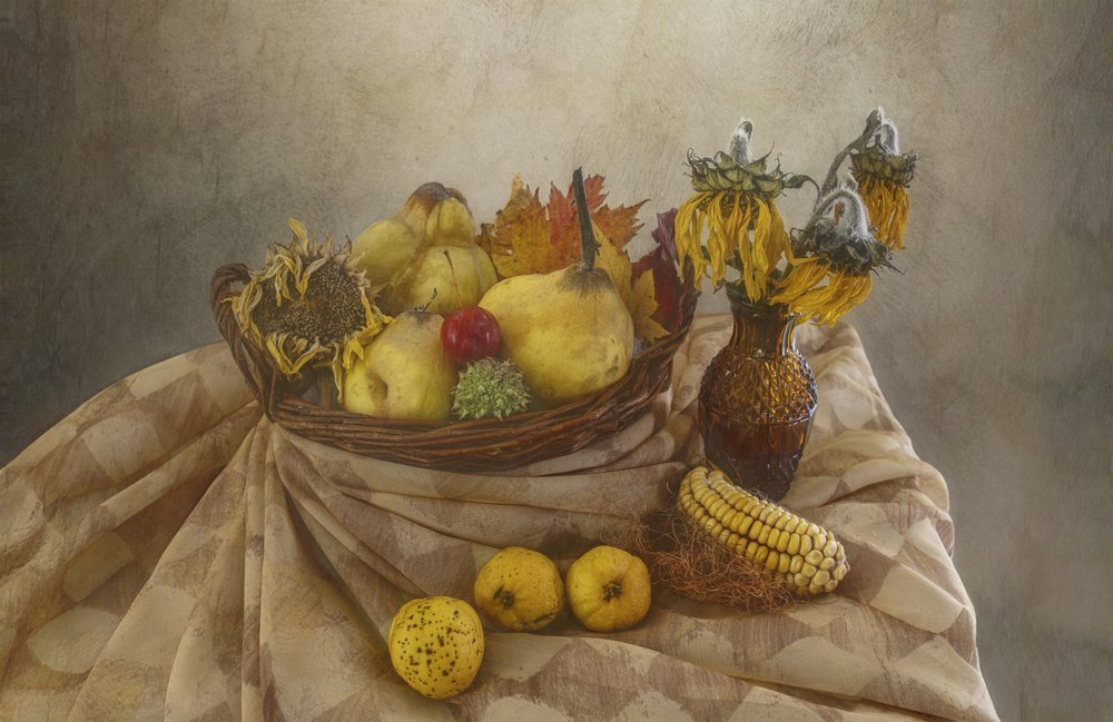 Autumn Harvest Still Life by Marie-anne Stas