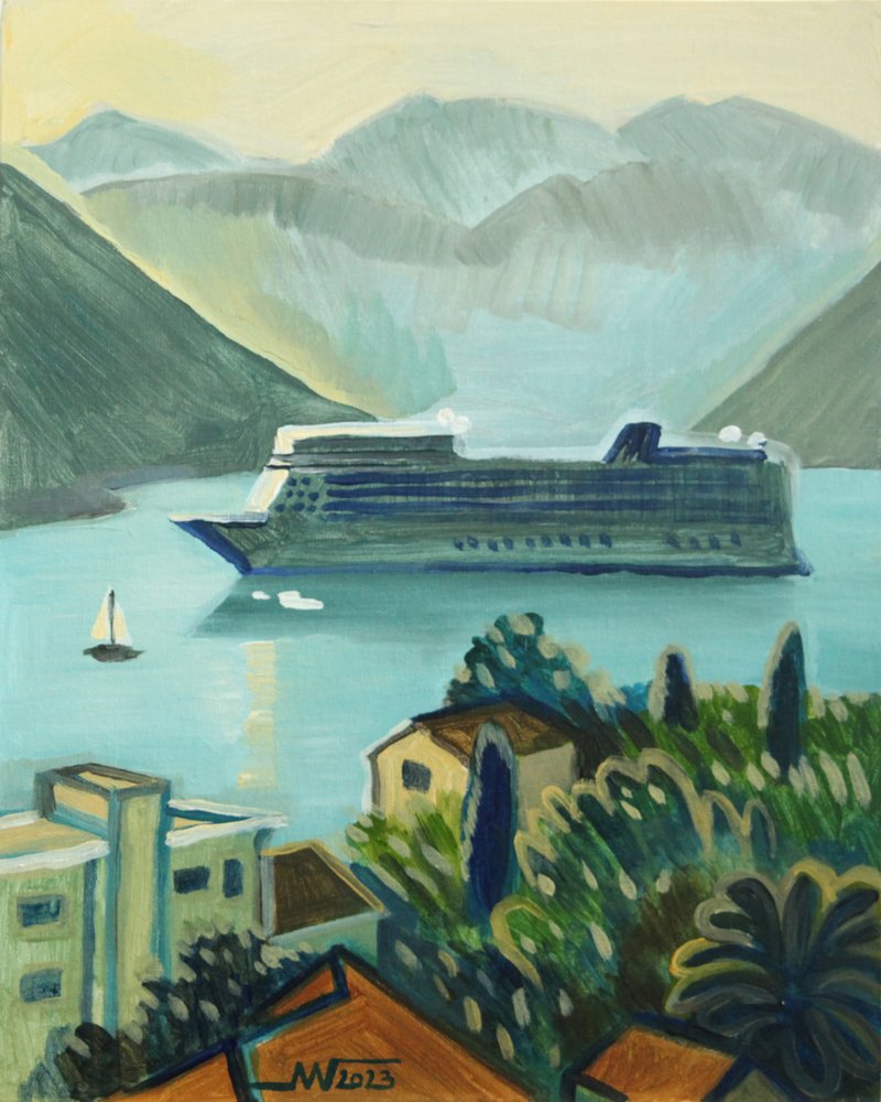 Coastal Cruise Ship View by Marina Gorkaeva