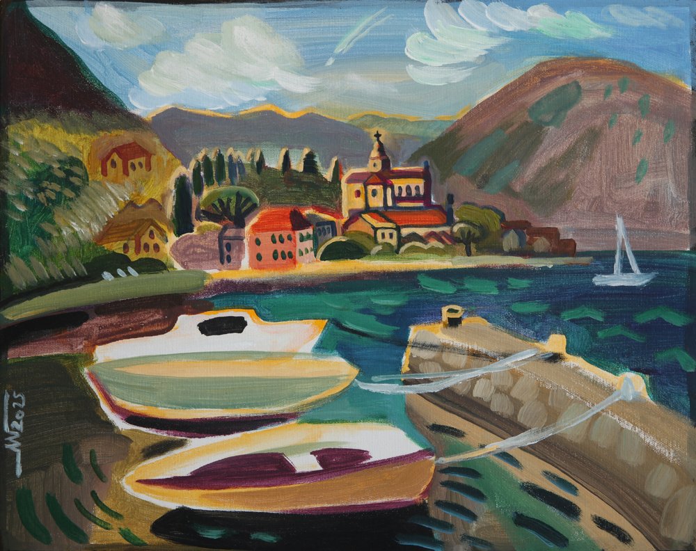 Vibrant Coastal Village by Marina Gorkaeva