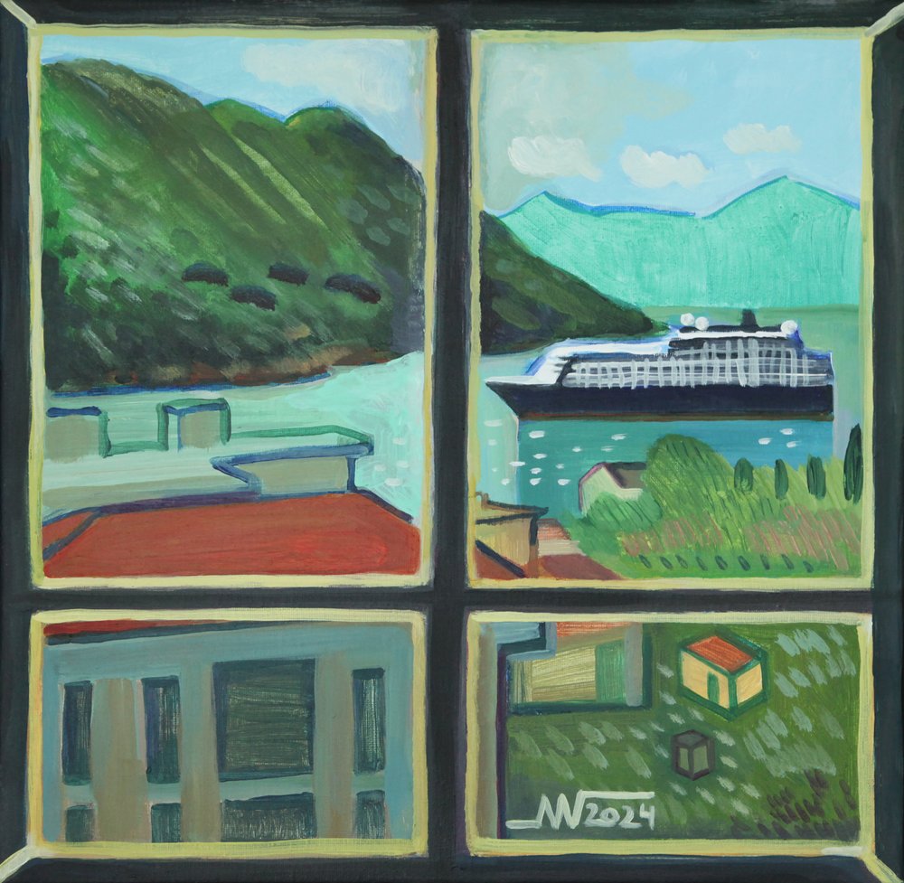 Window View Cruise Ship by Marina Gorkaeva