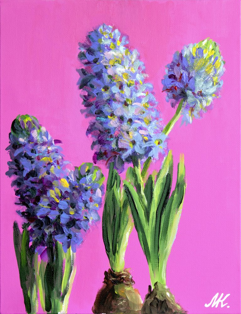 Bright Pink Hyacinths by Marina Kozyr