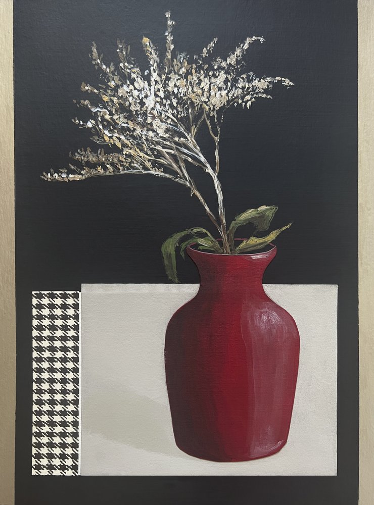 Chic Red Vase Still Life by Marina Kozyr