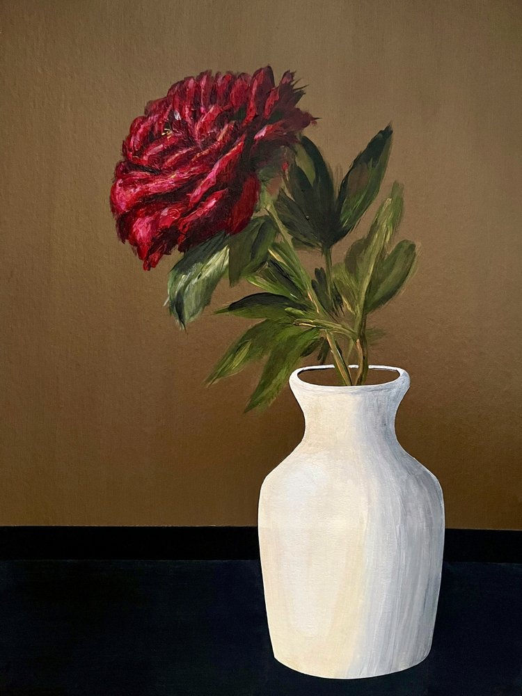 Red Peony Still Life by Marina Kozyr