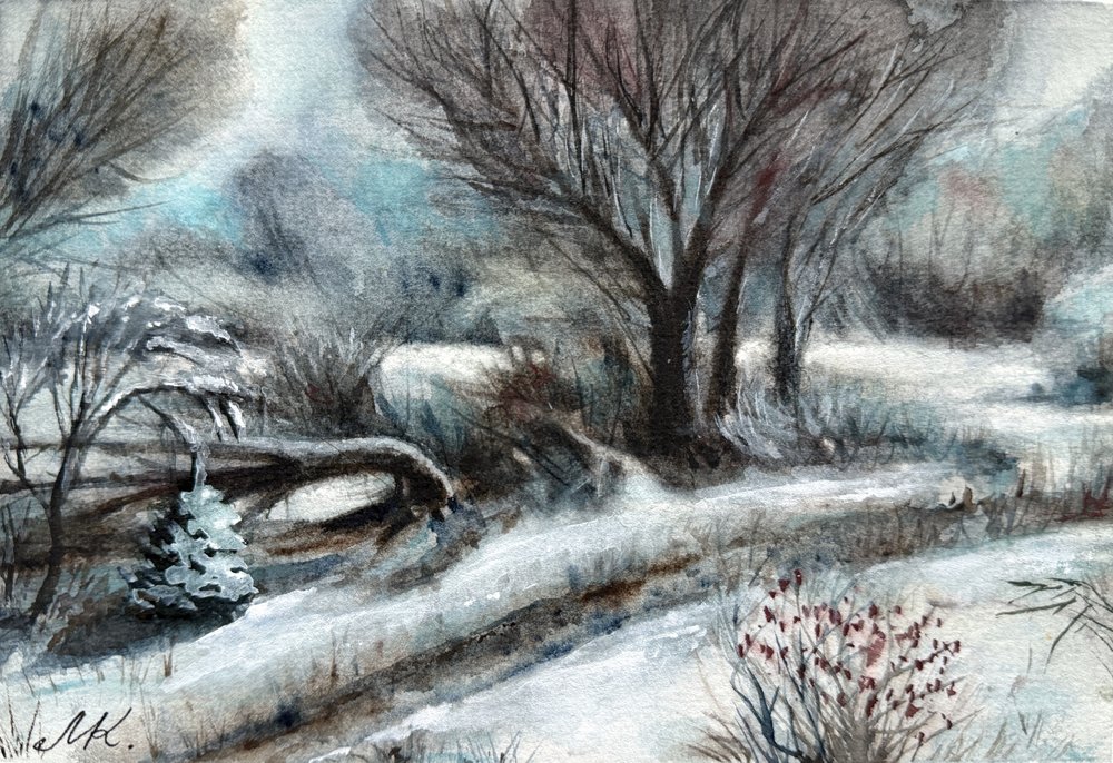 Snowy Winter Path by Marina Kozyr