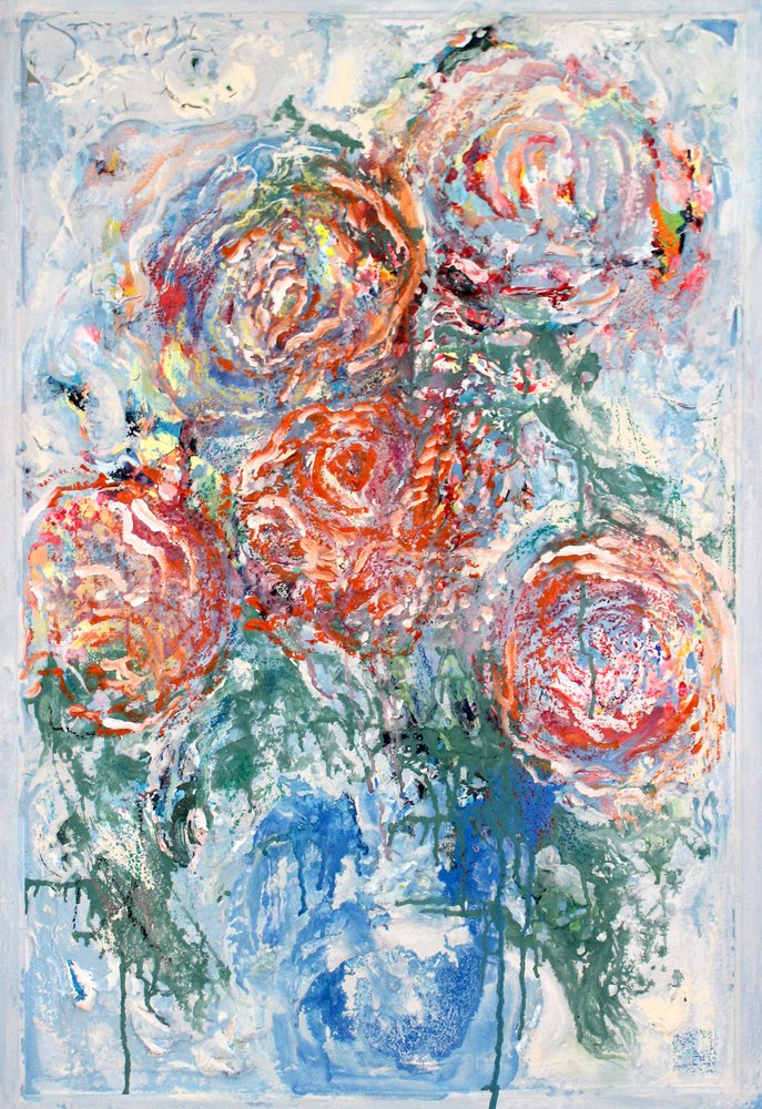 Vibrant Floral Abstract by Marina Nelson
