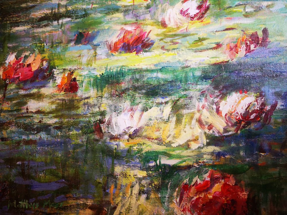 Vibrant Water Lilies by Matthys Moss