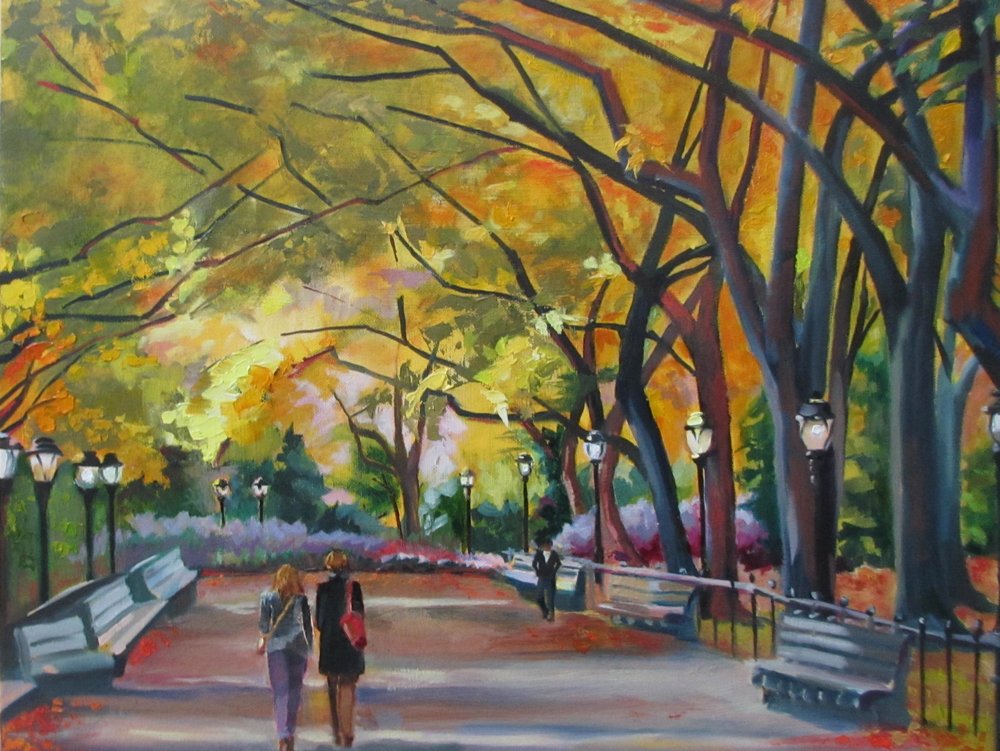 Autumn Park Walk by Maxine Shore