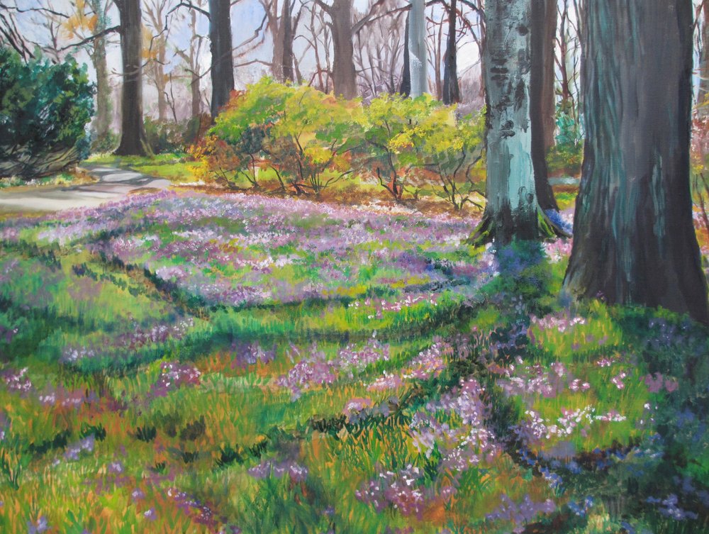 Spring Flowers Park Path by Maxine Shore