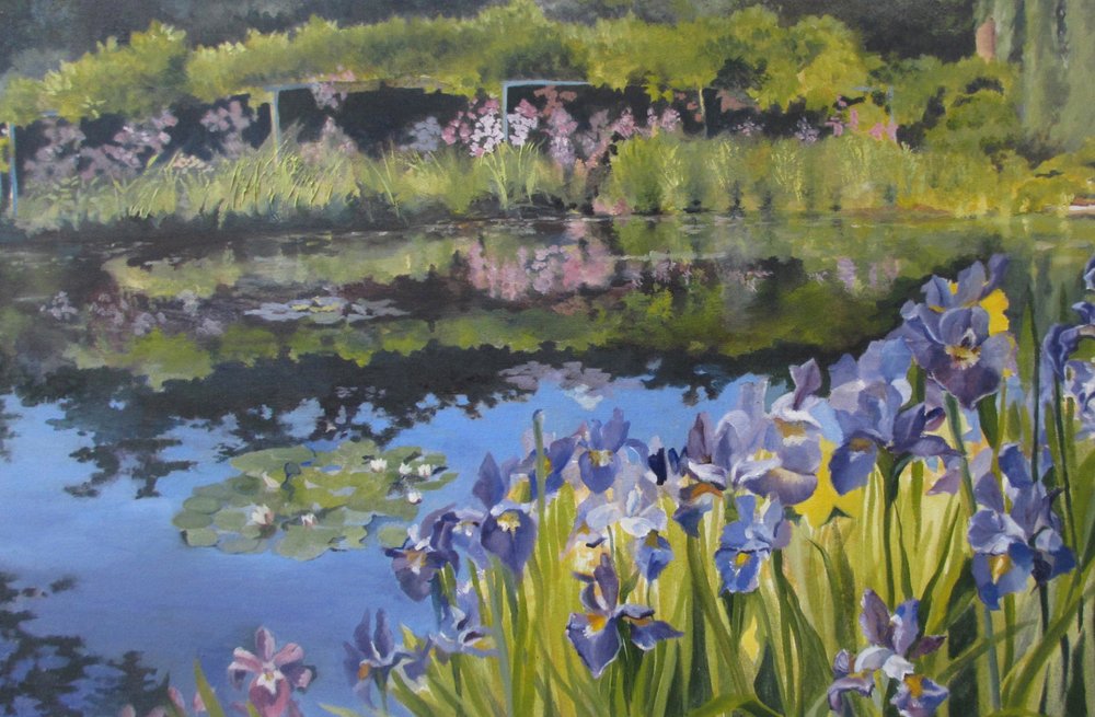 Summer Garden Irises by Maxine Shore