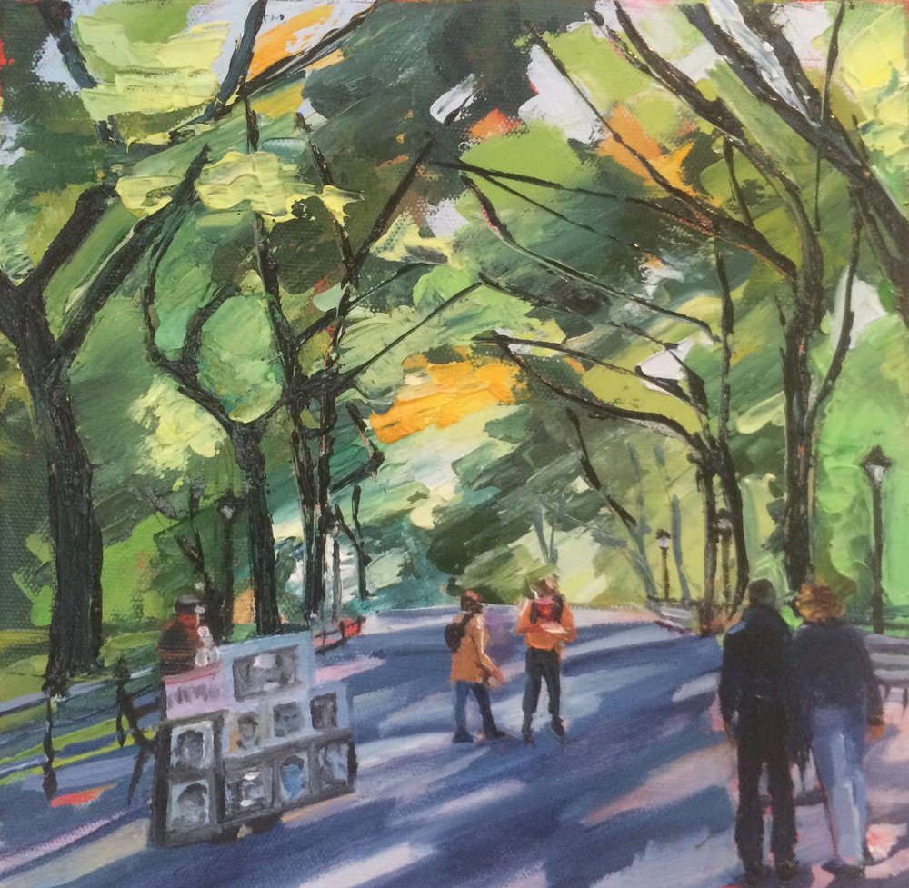 Sunny Park Vendor by Maxine Shore