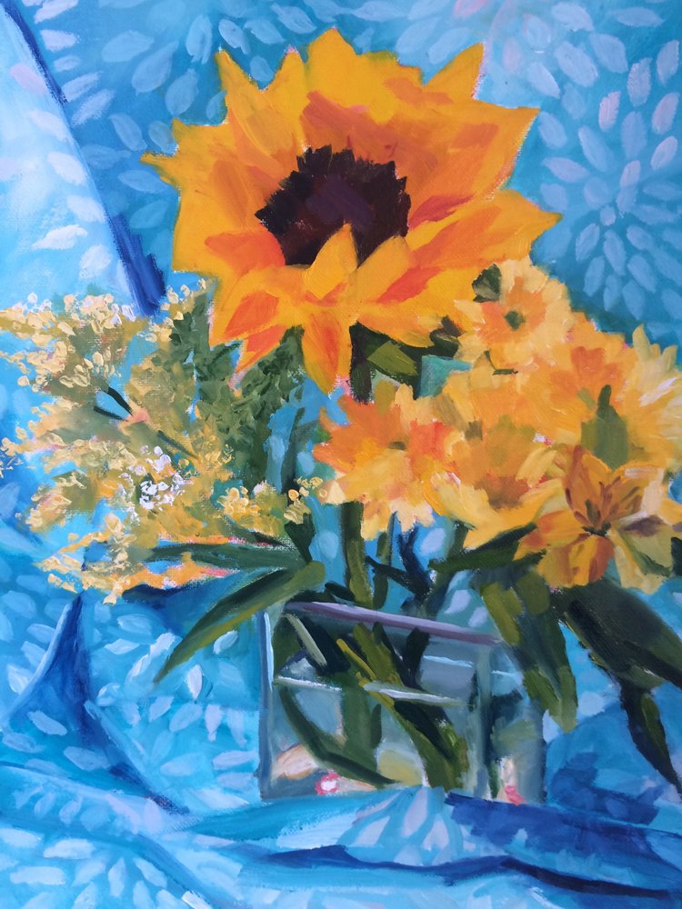 Sunny Sunflower Bouquet by Maxine Shore