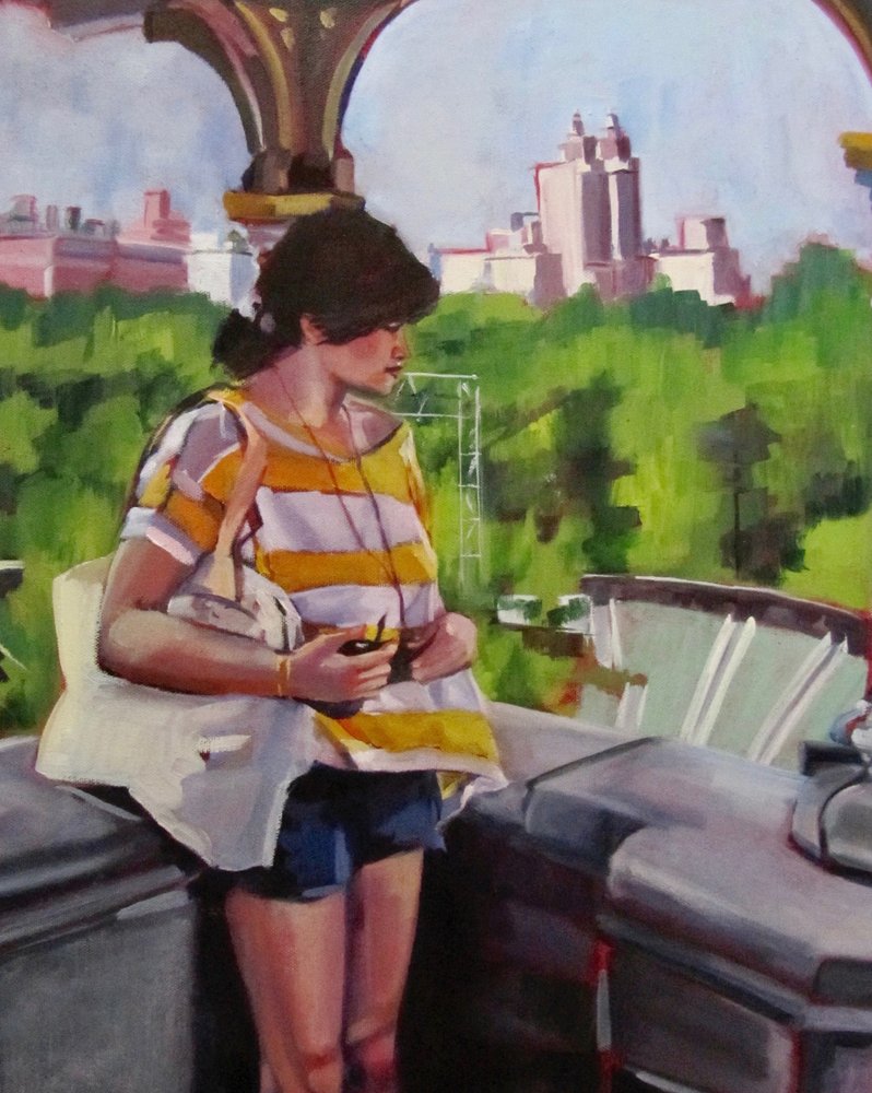 Thoughtful Woman Urban Park by Maxine Shore