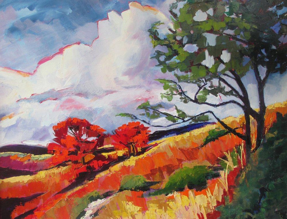 Vibrant Autumn Hills by Maxine Shore