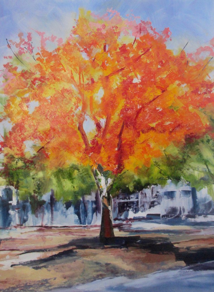 Vibrant Autumn Tree by Maxine Shore