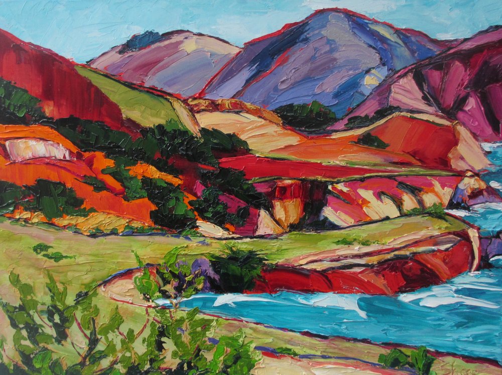 Vibrant Coastal Cliffs by Maxine Shore