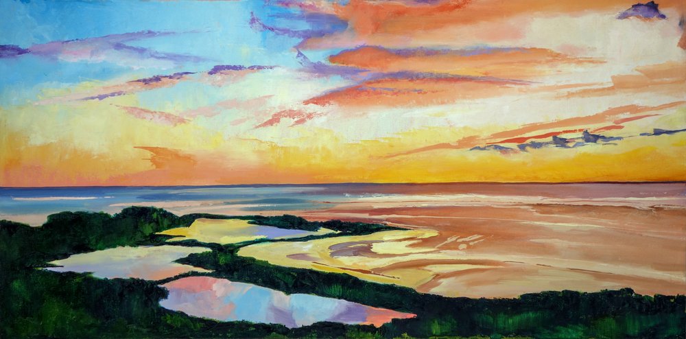 Vibrant Coastal Sunset by Maxine Shore