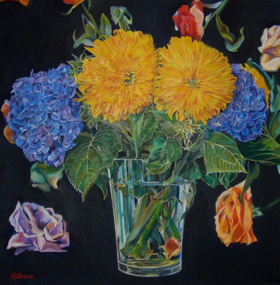 Vibrant Floral Still Life by Maxine Shore