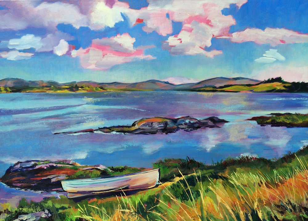Vibrant Lake Landscape by Maxine Shore