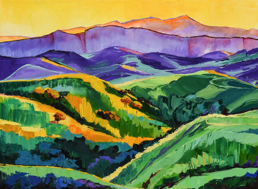 Vibrant Mountain Landscape by Maxine Shore