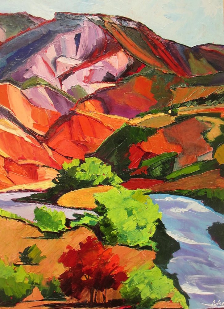 Vibrant Mountain River by Maxine Shore