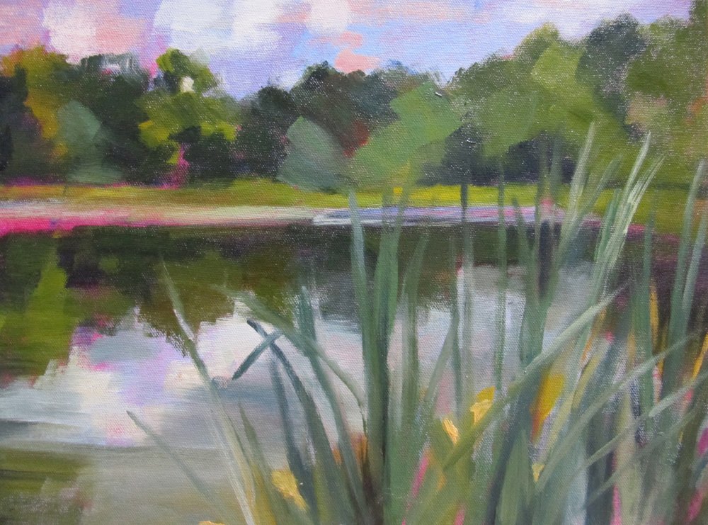 Vibrant Pond Reflections by Maxine Shore
