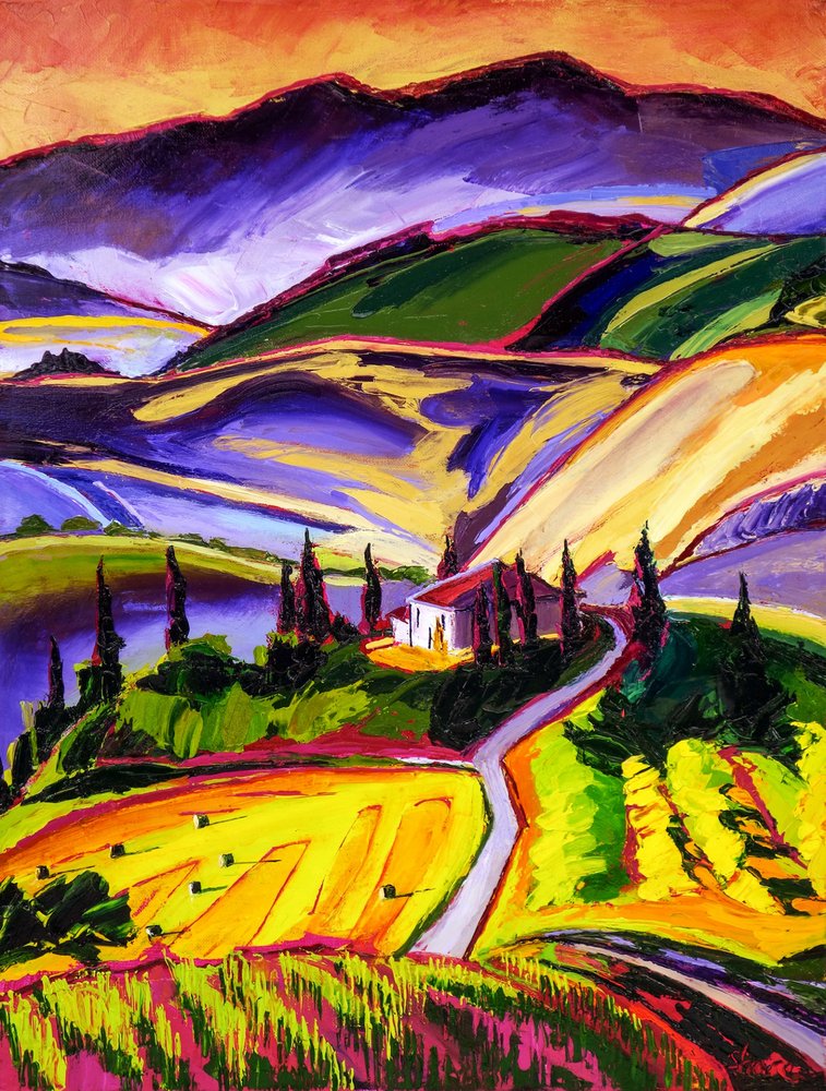 Vibrant Tuscan Hills by Maxine Shore