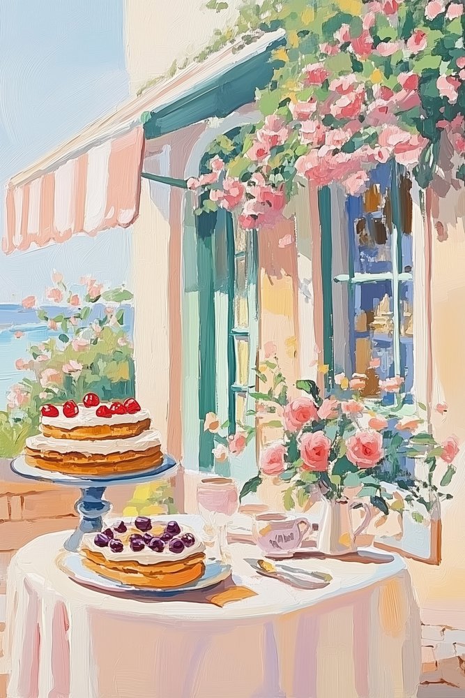 French Dessert Cafe by Melloi Art Prints