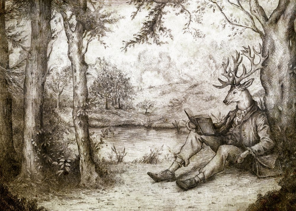 Reading Under a Tree by Mike Koubou