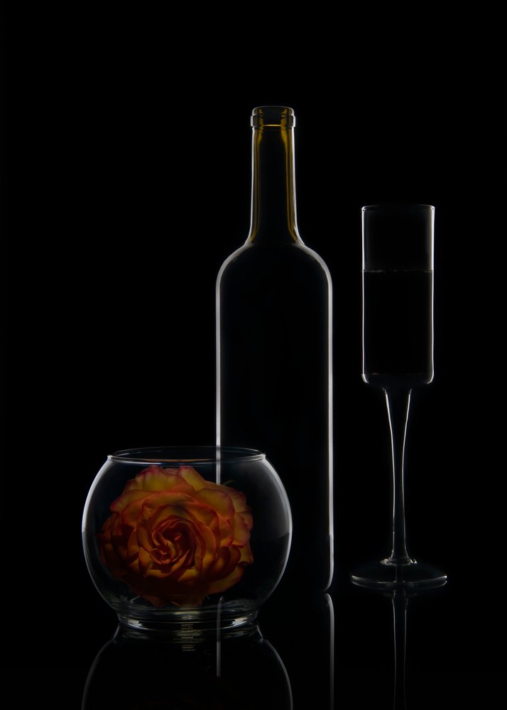 Elegant Wine and Rose by Ming Chen