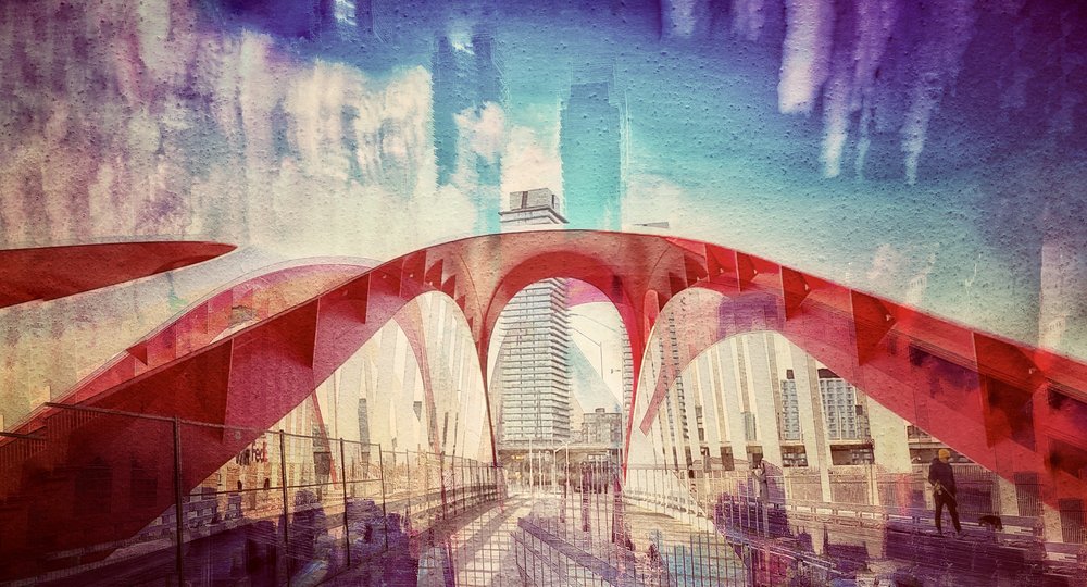 Vibrant City Bridge Reflections by Molly Fu APA