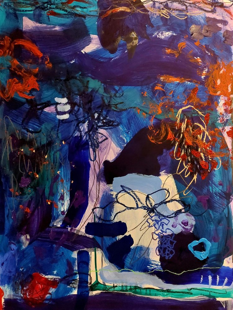 Dynamic Blue Orange by Monika Riethmueller