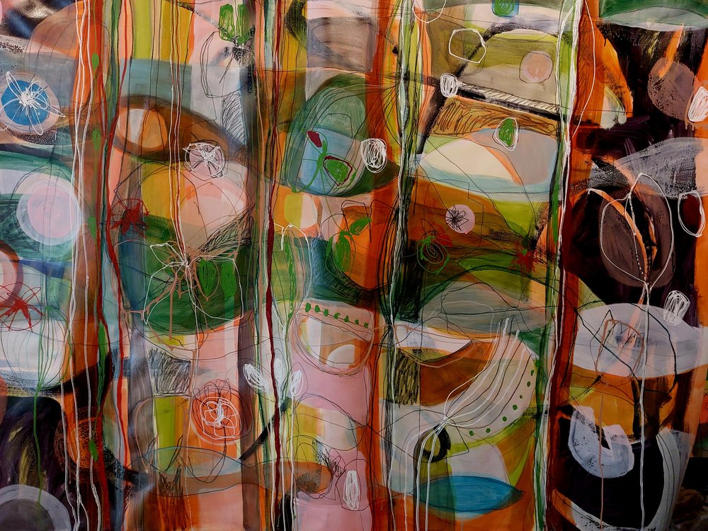 Vibrant Abstract Garden by Monika Riethmueller