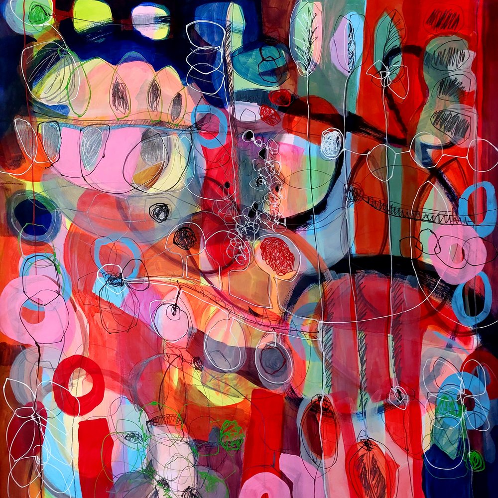 Vibrant Organic Abstract by Monika Riethmueller