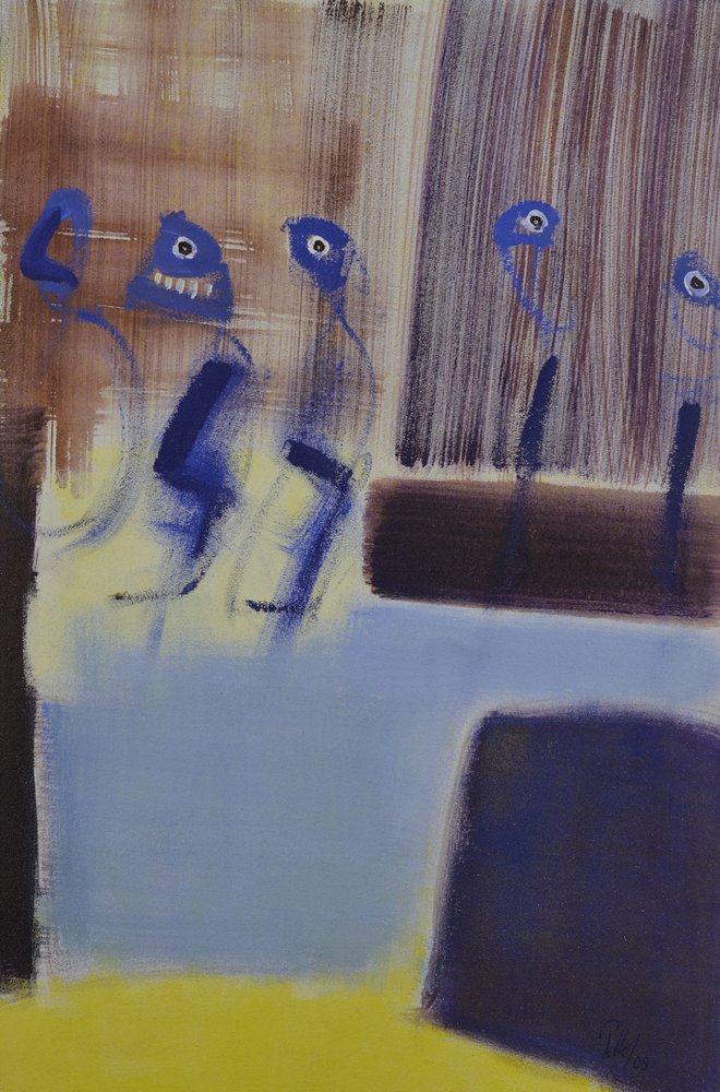Abstract Blue Figures by Mr PETTO