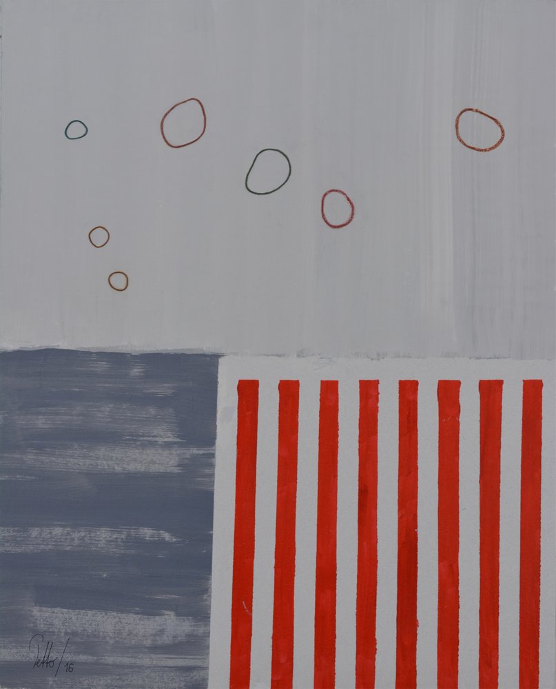 Abstract Circles Red Stripes by Mr PETTO