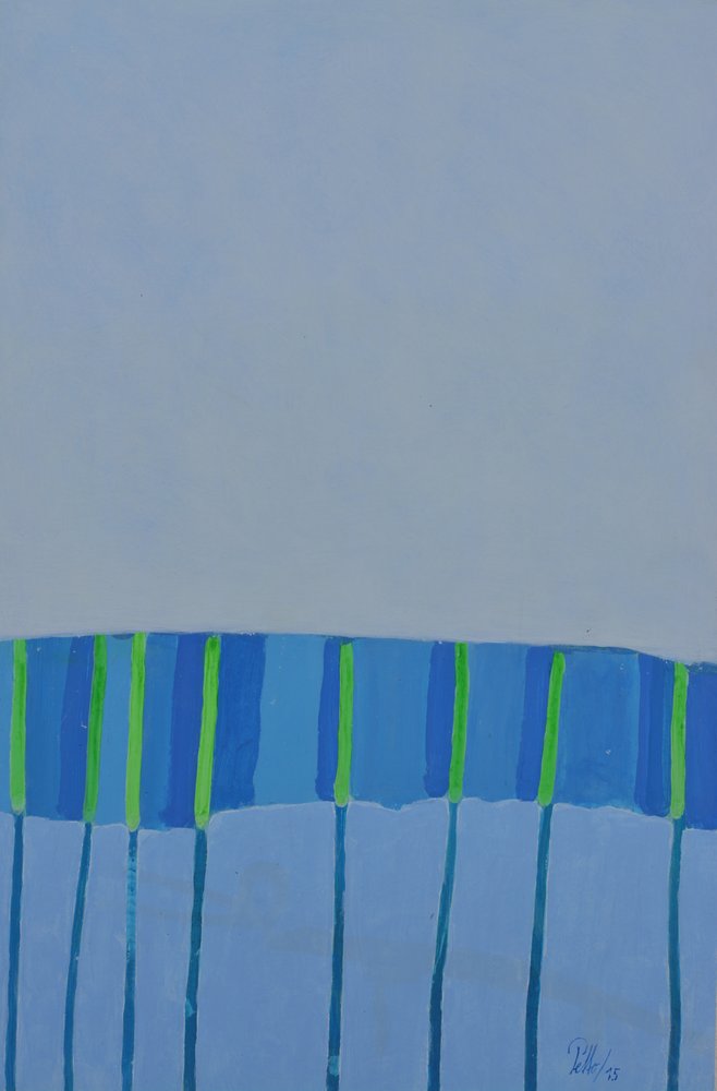 Modern Blue Green Stripes by Mr PETTO