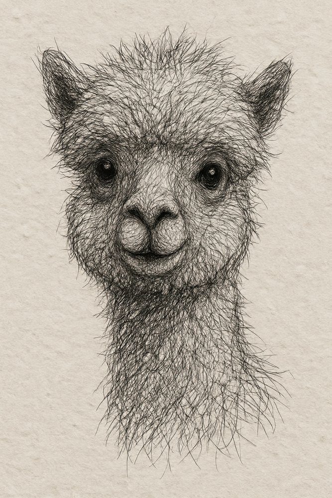 Cute Baby Alpaca by Natalie Bruns