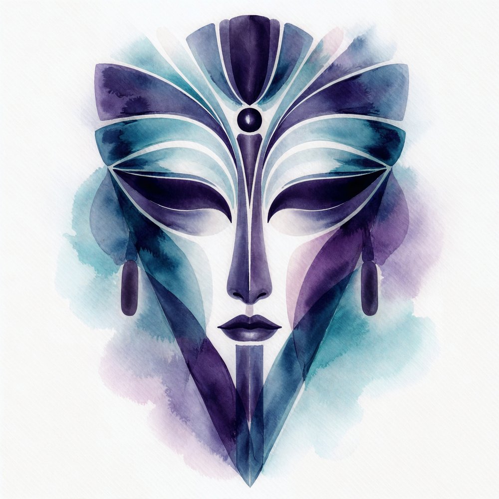 Enigmatic Abstract Mask by Natalie Bruns