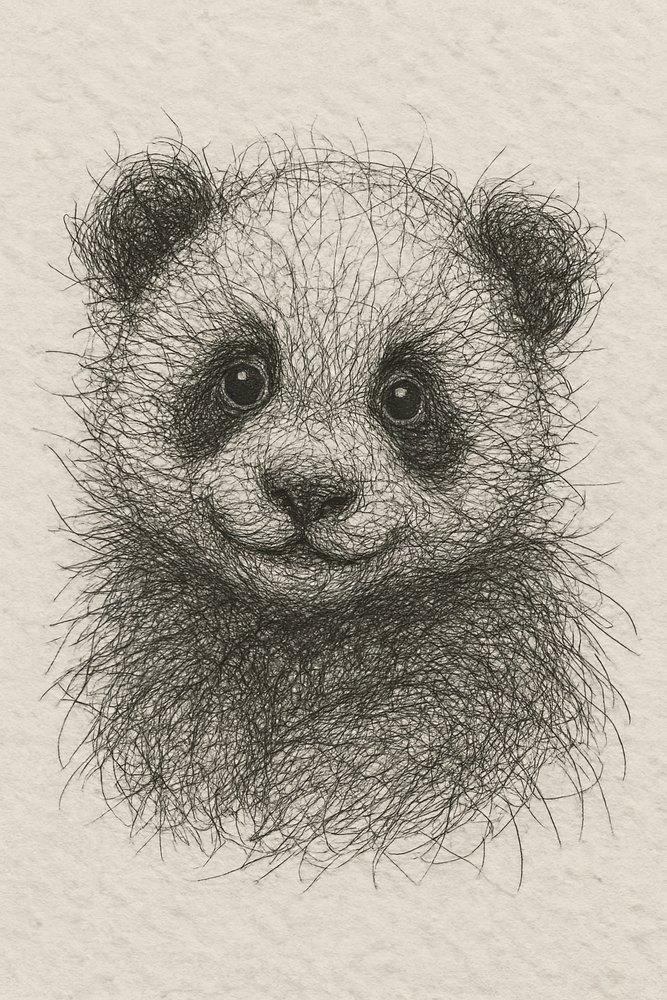 Fluffy Panda Cub by Natalie Bruns