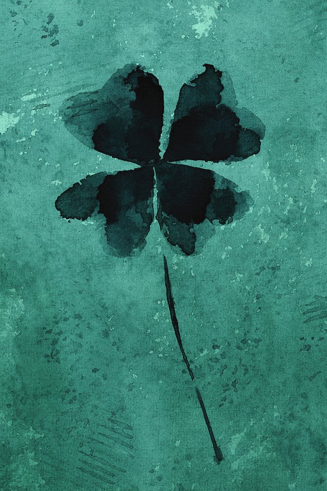 Lucky Teal Clover by Natalie Bruns