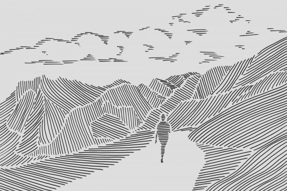 Minimalist Mountain Path by Natalie Bruns