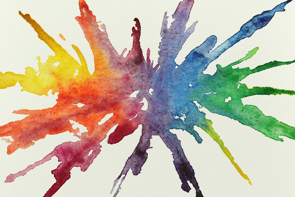 Rainbow Watercolor Splash by Natalie Bruns