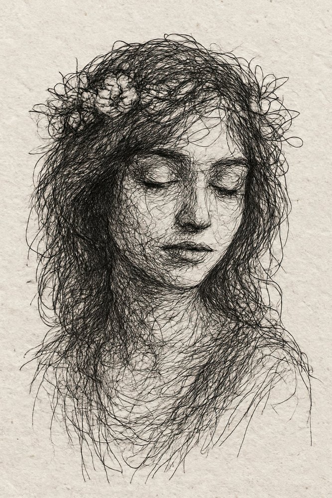 Serene Floral Portrait by Natalie Bruns