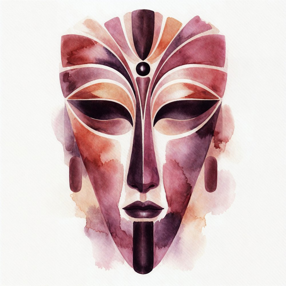 Spiritual Watercolor Mask by Natalie Bruns